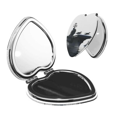 HJTRW Travel Makeup Mirror for Women Double-Sided 1X/2X Magnifying Foldable Cosmetic Mirror Portable Pocket Mirror Aircraft Carrier Vanity Mirror Compact Beauty Mirror for Pocket Purse Clutch