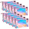 Xthrotsenk 10 Pcs Holographic Makeup Bags Bulk Iridescent Cosmetic Bags Pouch Portable Zipper Toiletry Bag Clear Color Gift Bags for Travel Makeup Organizer, Brushes,Women Gifts view 1
