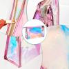 Xthrotsenk 10 Pcs Holographic Makeup Bags Bulk Iridescent Cosmetic Bags Pouch Portable Zipper Toiletry Bag Clear Color Gift Bags for Travel Makeup Organizer, Brushes,Women Gifts view 3