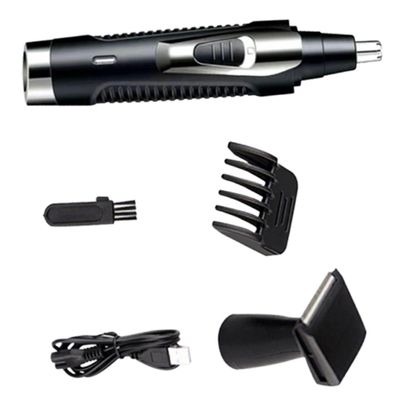FOYTOKI 1set Rechargeable Multi-Function Nose Hair Trimmer for Men Washable Razor Blades Compact Design Includes Charging Plug and Maintenance Accessories