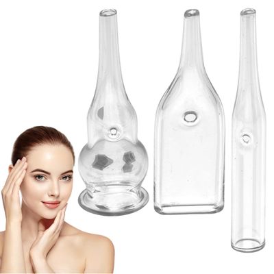3Pcs Blackhead Remover Vacuum 3 Different Bottle Shaped Blackhead Vacuum Transparent Facial Suction Pore Cleaner for Household, Beauty Salon