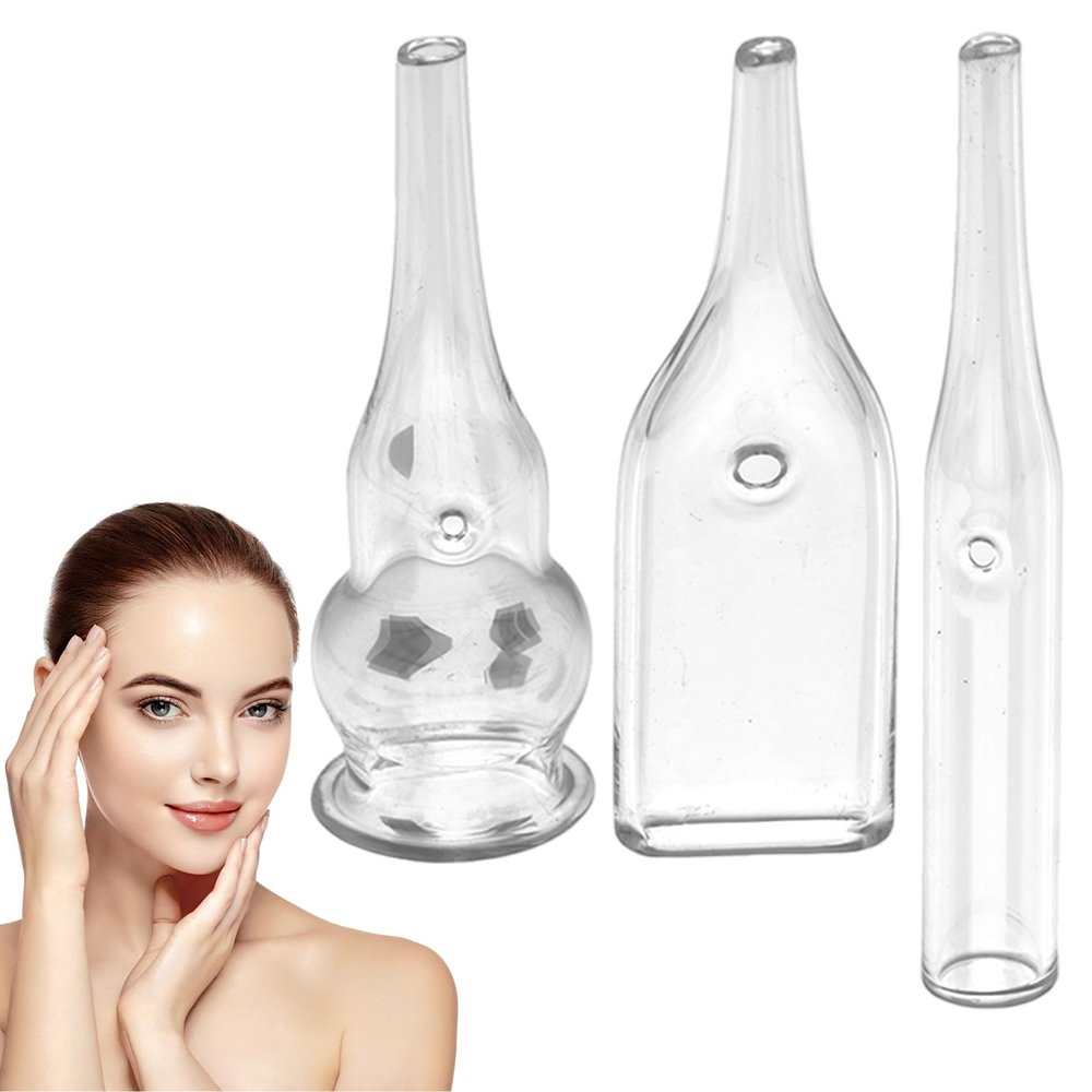 3Pcs Blackhead Remover Vacuum 3 Different Bottle Shaped Blackhead Vacuum Transparent Facial Suction Pore Cleaner for Household, Beauty Salon