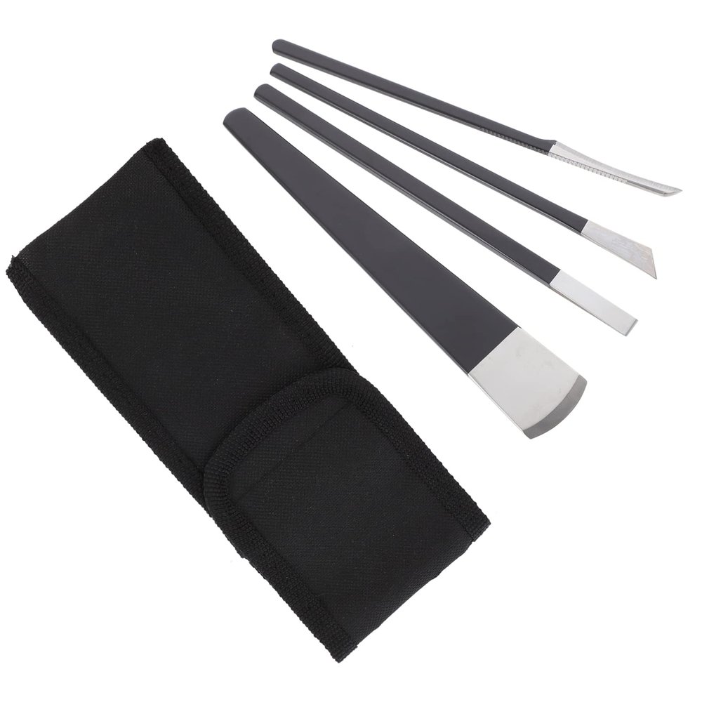 Beaupretty Foot Nail Cutters Trimming Tools 4pcs Pedicure Knife Set Remover Nail Cuticle Pusher for Home Professional Use