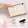 INFUNLY 4PCS Pink Flower Canvas Cosmetic Bags Set 5.9x9 Spring Blossoms Makeup Bag with Zipper Travel Pouch Multi-Functional Travel Toiletry Pouch Portable Gift for Women Girls view 3