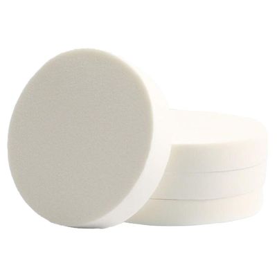 4Pcs 3.5x0.6inch White Round Makeup Sponge Dual-Use Flat Face Paint Sponges Dry and Wet Foundation Cosmetic Puff Blenders Applicator