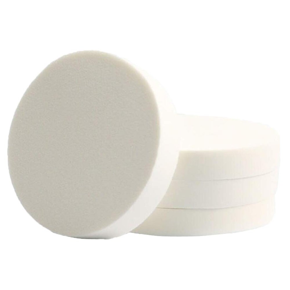 4Pcs 3.5x0.6inch White Round Makeup Sponge Dual-Use Flat Face Paint Sponges Dry and Wet Foundation Cosmetic Puff Blenders Applicator