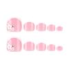 French Tip Press on Toenails White Flower Full Cover Fake Toenails Short Square Summer False Toenails Nude Toe Nails Press ons with Cute Flowers Embossed Design Glossy Toenails for Women Girls 24 Pcs view 2