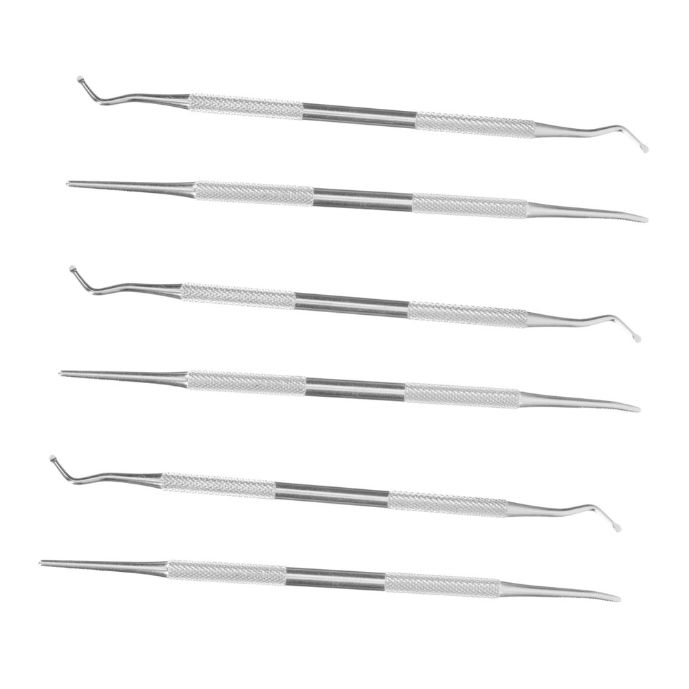 Beaupretty 6PCS Stainless Steel Nail Cleaning Tools Kit for Ingrown Nails and Dirt Removal for Manicure and Pedicure Ergonomic Handles for Easy Use