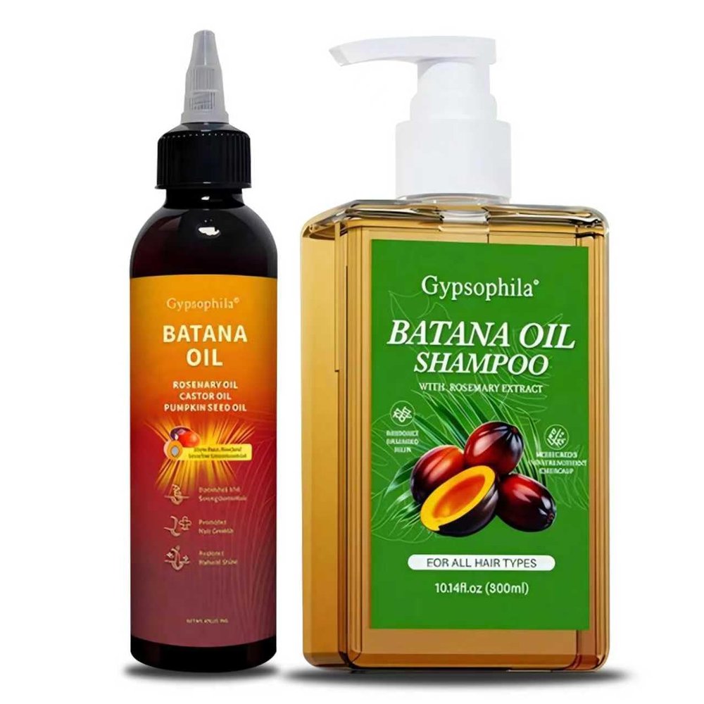 Batana Shampoo and Batana oil Set for Hair Growth with Batana Oil & Rosemary - Biotin Blend for Thinning Hair, Sulfate-Free & Leave-In Hydration for Women & Men, 16oz