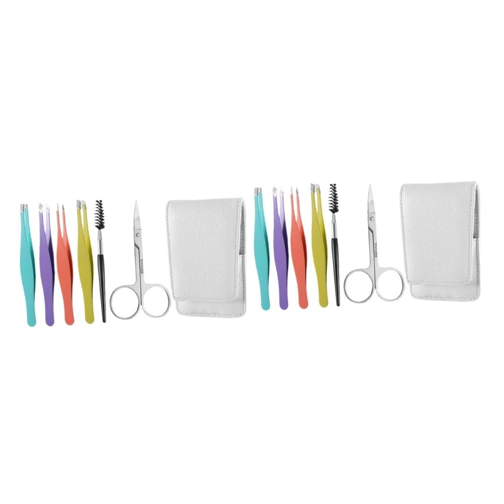 Beaupretty 2sets Professional Eyebrow Grooming Set Eyebrow Trimmer Kit Tweezers and Scissors for Travel and Makeup Application