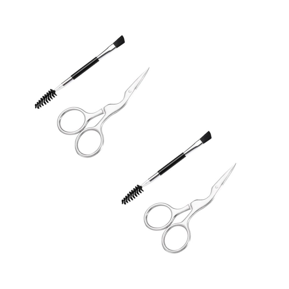 SOESFOUFU 4pcs Eyebrow Grooming Kit Precision Brow Scissors Brush Comb Men and Women Makeup Tools for Trimming Eyebrows and Nose Hair