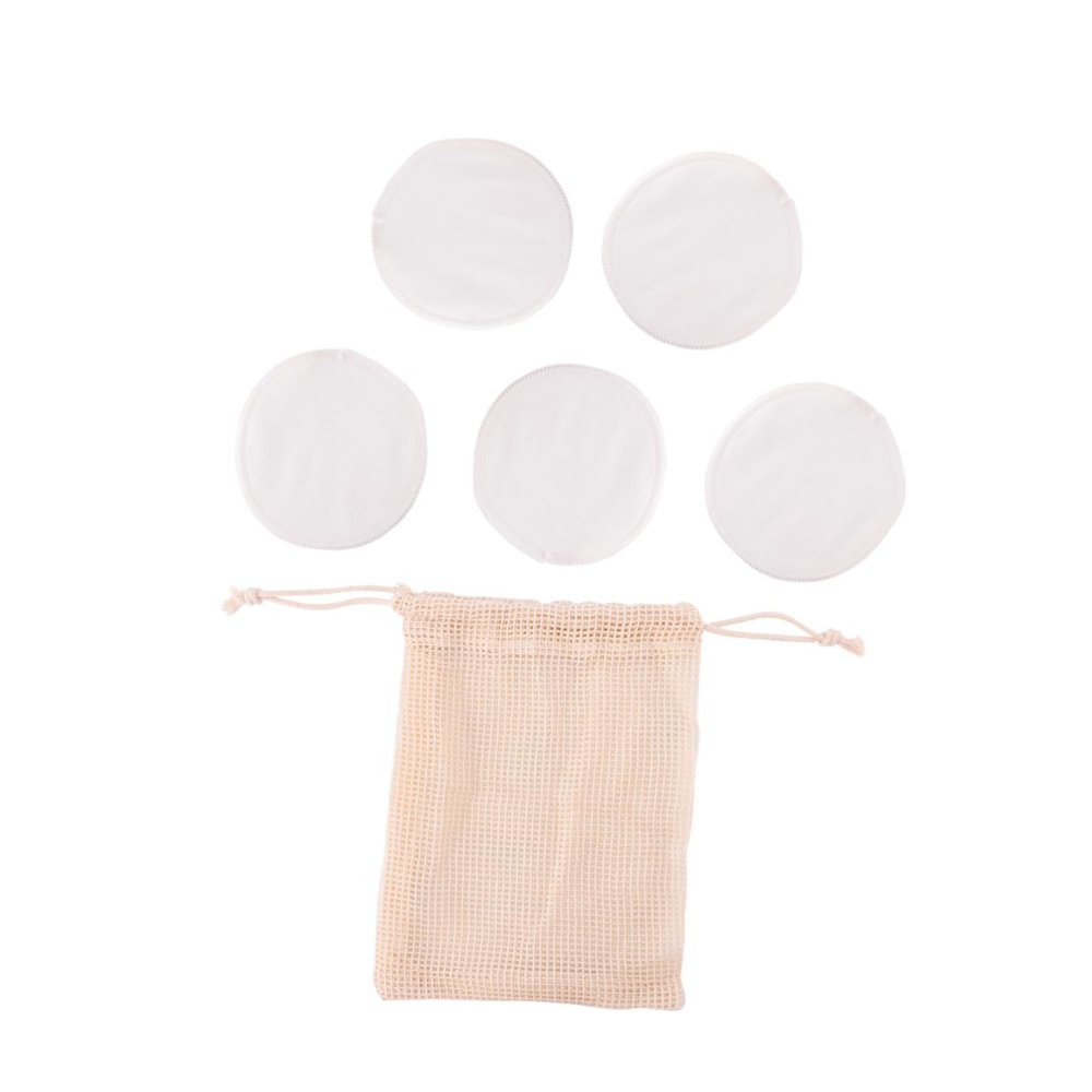 Ipetboom 6pcs Face Pads Makeup Remover Set Bamboo Fiber Pads Gentle Cleansing Cotton Rounds Reusable Portable Storage Bag