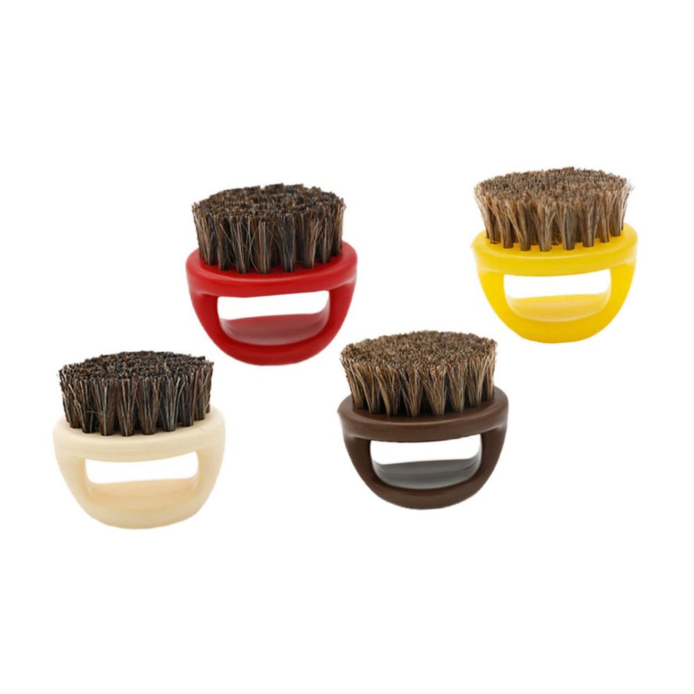 Beaupretty 4pcs Bristle Plastic Handle Beard Brush Mustache Grooming Brush Random Color