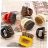 Beaupretty 4pcs Bristle Plastic Handle Beard Brush Mustache Grooming Brush Random Color view 3