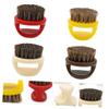 Beaupretty 4pcs Bristle Plastic Handle Beard Brush Mustache Grooming Brush Random Color view 4