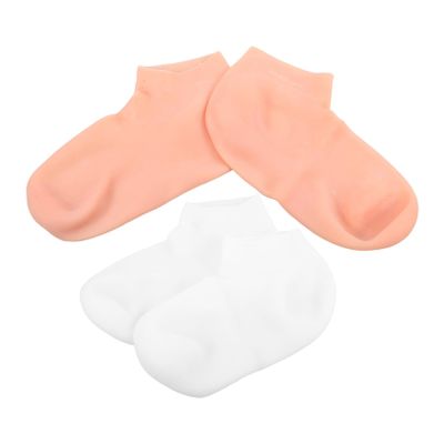 CALLARON 2pairs Moisturizing Foot Exfoliating Socks for Cracked Feet Reusable Lotion Socks for Hydration and Softening for Dry Skin Care