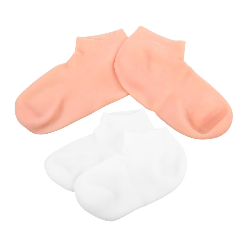 CALLARON 2pairs Moisturizing Foot Exfoliating Socks for Cracked Feet Reusable Lotion Socks for Hydration and Softening for Dry Skin Care