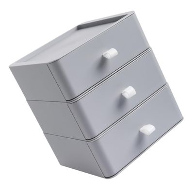 Angoily Multi-Drawer Desktop Storage Box 4-Tier Organizer Removable Drawers for Office and Home Use Sturdy Plastic Construction Modern Design