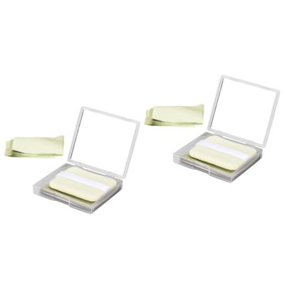 CALLARON 2sets Tea Oil Blotting Sheets Mirror Case Portable Facial Oil Absorbing Paper for Oily Shine Reduce Pores for Home Office Travel