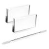 CALLARON 2-Piece Glass Nail Art Toning Palette Set with 1 Stainless Steel Dual Head Cuticle Pusher for Professional Nail Painting and Makeup Application view 1