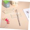 CALLARON 2-Piece Glass Nail Art Toning Palette Set with 1 Stainless Steel Dual Head Cuticle Pusher for Professional Nail Painting and Makeup Application view 3