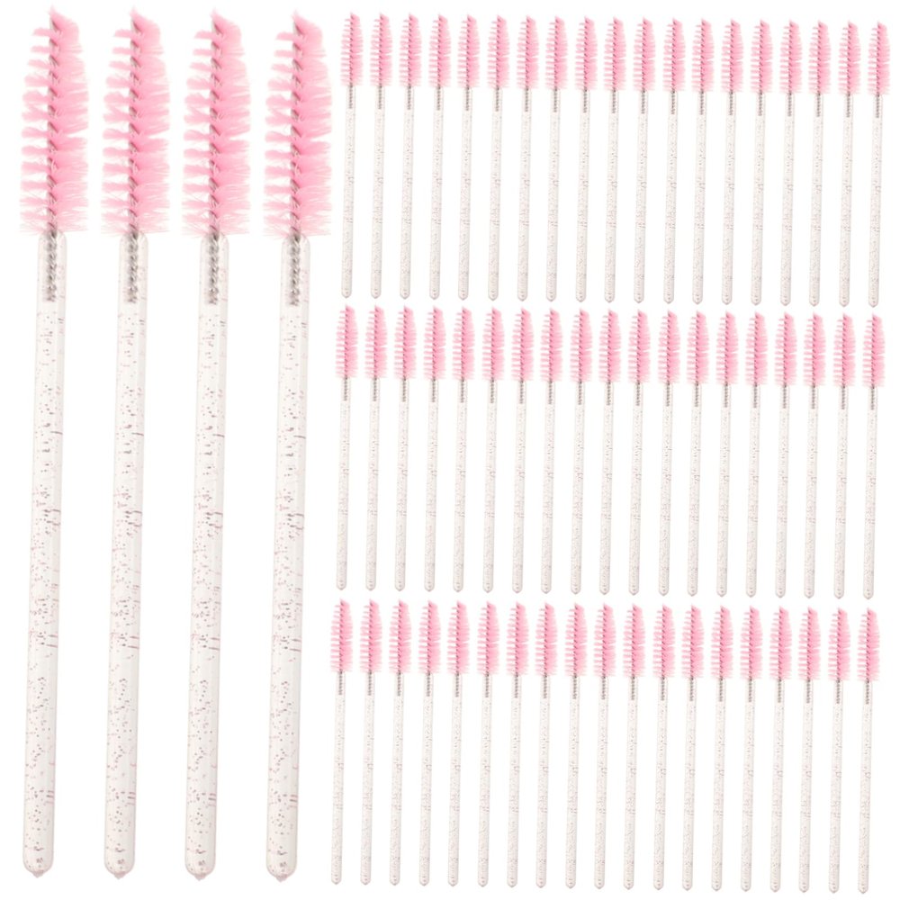 CALLARON 100pcs Eyelash Brush Applicator Cover Professional Makeup Tool for Mascara and Eyelash Extensions Portable Spiral Brush for Women Handle