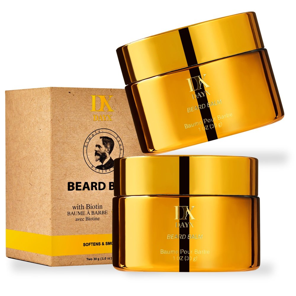 Beard Balm for Black Men: Beard Butter w/Biotin & Shea Butter, Hydrates Smoothens Softens & Thickens Facial Hair, Natural Ingredients for All (1 oz (Pack of 2), Rosemary & Coconut Oil)