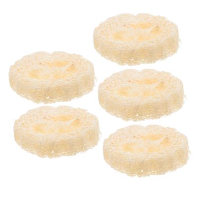 PartyKindom Natural Loufee Slices Soap Base Holder for Shower Loofah Cuts Multi-function Soap Mat Loofah Brush