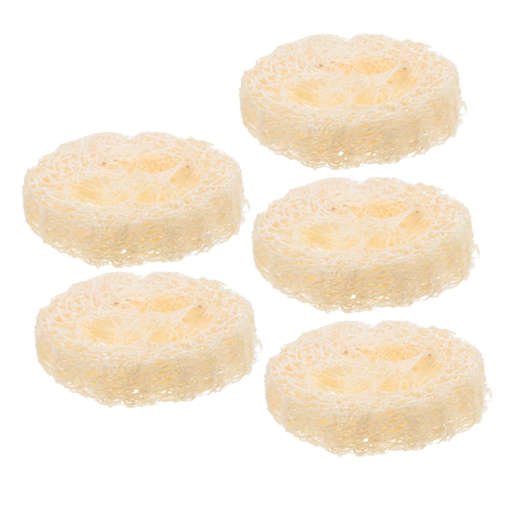 PartyKindom Natural Loufee Slices Soap Base Holder for Shower Loofah Cuts Multi-function Soap Mat Loofah Brush