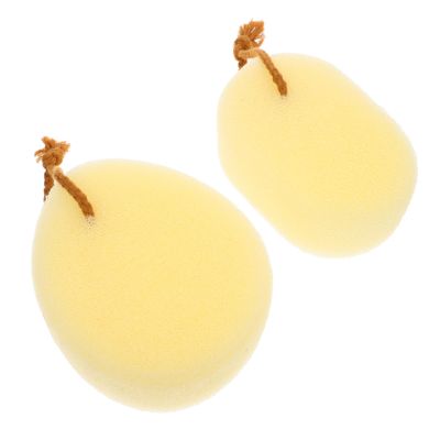 SAFIGLE 2pcs Exfoliating Bath Sponge Lightweight Body Scrubber for Gentle Skin Cleaning for Bathing and Travel Includes and Droplet Shapes