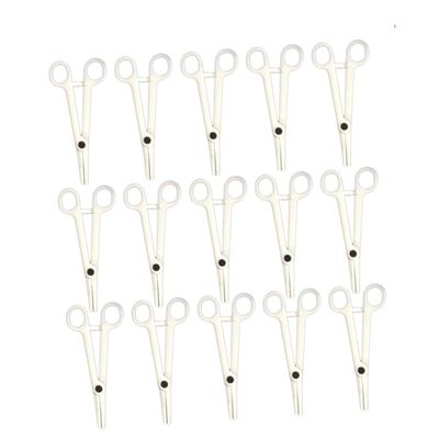 VICASKY 25pcs Disposable Piercing Pliers Plastic Forceps Diagonal Pliers for Body Piercing Clamp Tweezers Professional Tool Supply