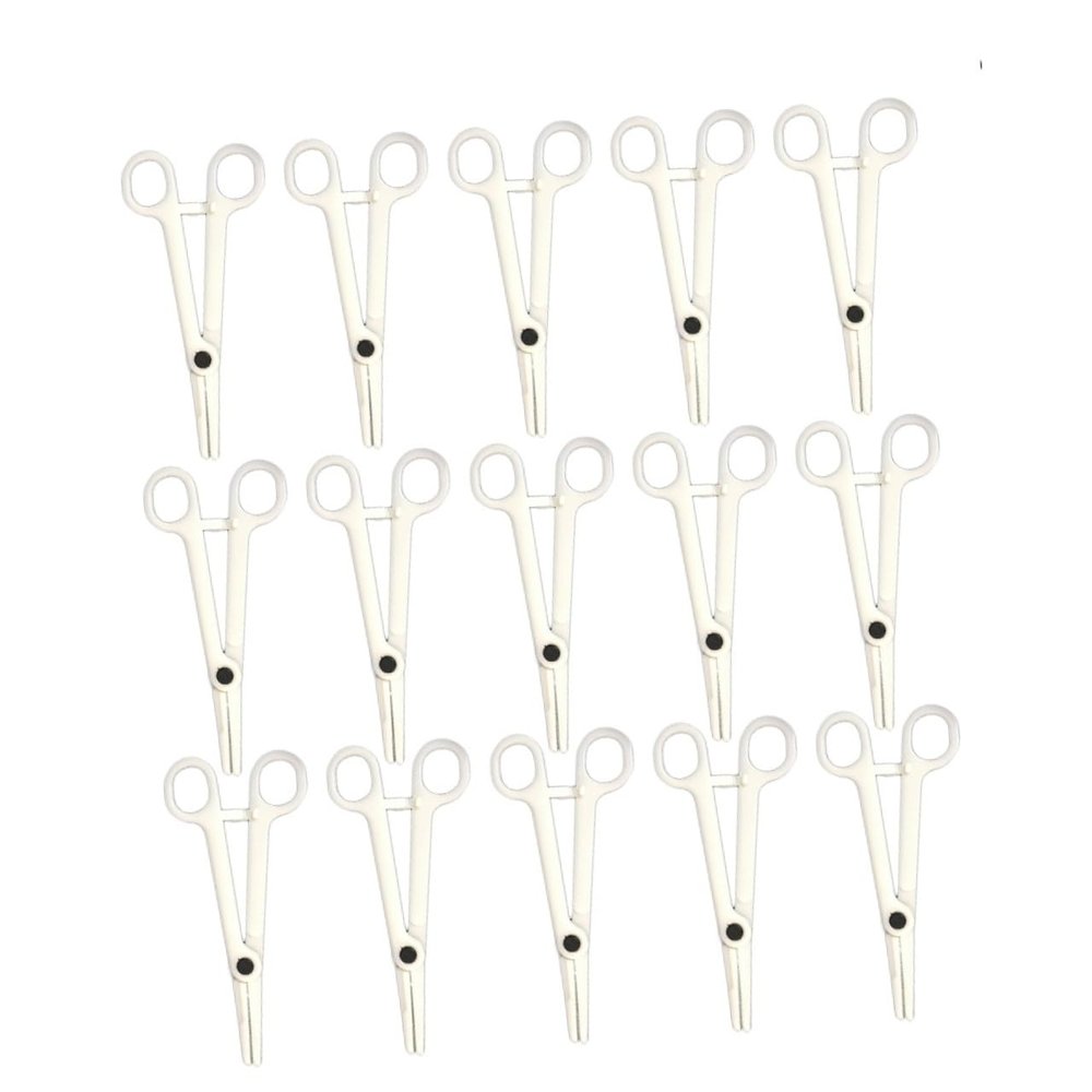 VICASKY 25pcs Disposable Piercing Pliers Plastic Forceps Diagonal Pliers for Body Piercing Clamp Tweezers Professional Tool Supply