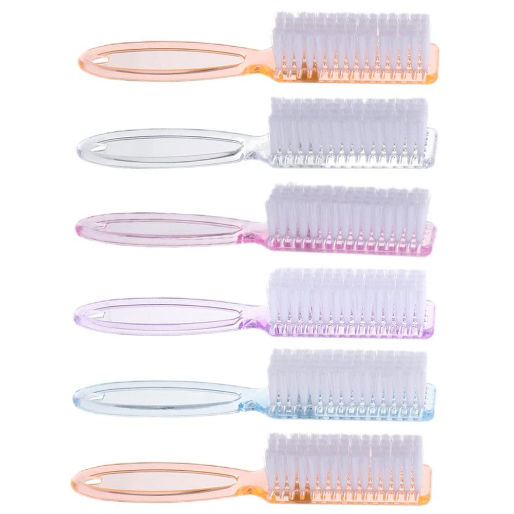 CALLARON Long Handle Nail Brush Set 1 Piece Nail Duster Ergonomic Grip for Manicure and Pedicure Random Color