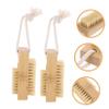 SHERCHPRY 2pcs Bamboo Sisal Nail Brush Fingernail Clean up Brush for Manicure Hand Scrubber Stiff Bristles view 4