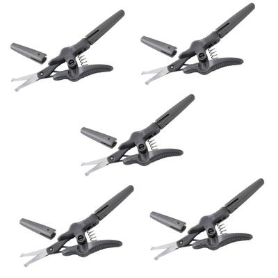 CALLARON 5pcs Nose Hair Scissors Eyebrow Trimmer Facial Grooming Scissors for Men Women Ergonomic Design for Precise Trimming for Daily Use Grey Color