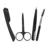 CALLARON 1 and Eyebrow Tools Eyebrow Trimmer Eyebrow Shaping Kit Eyebrow Scissors Eyebrow Scissor Clip Eyebrow Brush Eyebrow Grooming Tools Stainless Steel Black view 1