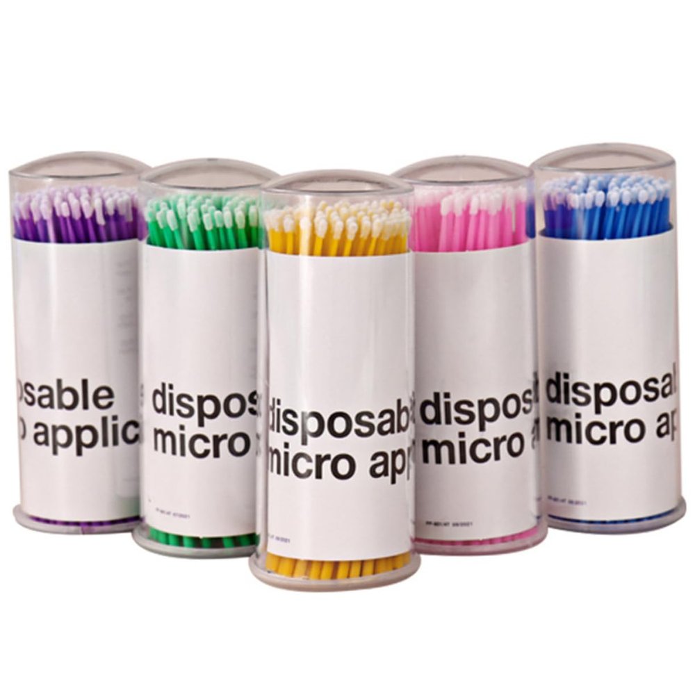 CALLARON Micro Applicator Brush Eyelash Cleaning Swabs for Lash Extensions Brow Spoolie