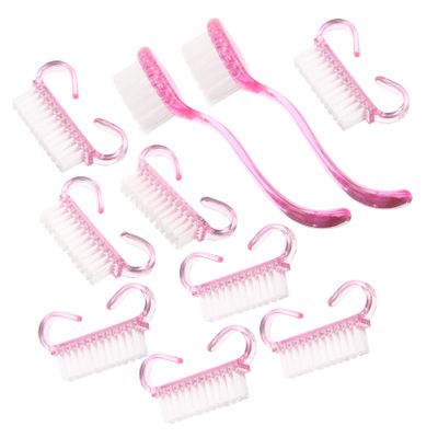Happyyami 1set Nail Brushes Cleaning Tool Kit for Manicure and Pedicure Includes and Dust Brushes Random Colors Ergonomic Handle Grip for Easy Use