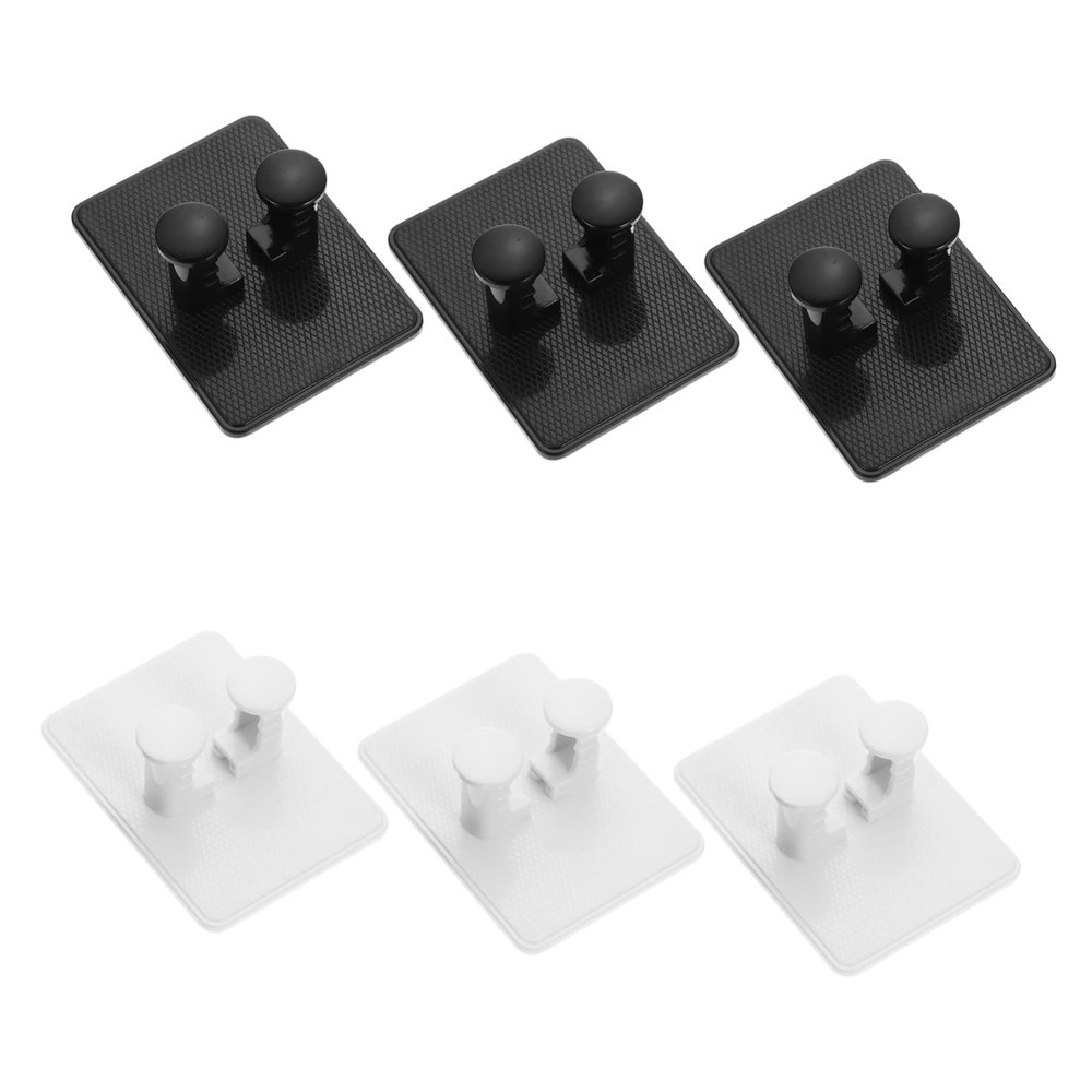 PRETYZOOM 6pcs Self-Adhesive Razor -Mounted Shaver Holder for Bathroom Hook for Organizing Shaving Tools Black White
