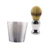 PartyKindom Men's Shaving Brush Set Stainless Steel Soap Bowl Soft Bristle Shaving Brush 1 Piece Grooming Kit for Sensitive Skin and Beard Care view 1