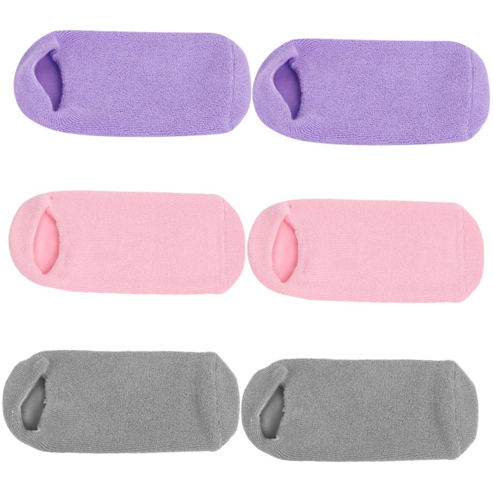 Beatifufu 3pairs Moisturizing Gel Socks for Women Spa Socks Gel for Foot Care Soft Comfortable Ankle Compression