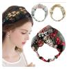 BoBoHui Simple Women Korean Floral Face Wash Lace Hair Band Headdress Hair Accessories Turban Headband(Yellow) view 2