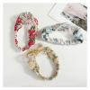 BoBoHui Simple Women Korean Floral Face Wash Lace Hair Band Headdress Hair Accessories Turban Headband(Yellow) view 3