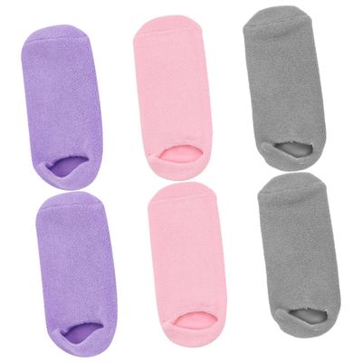Beaupretty 3pairs Slip Thermal Socks for Women Grip Socks Moisturizing Gel Foot for Dry Cracked Feet