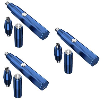 CALLARON 3sets Electric Nasal Hair Trimmer Beard Clipper Facial Hair Removal Device for Nose Ears and Eyebrows Compact Grooming Tool