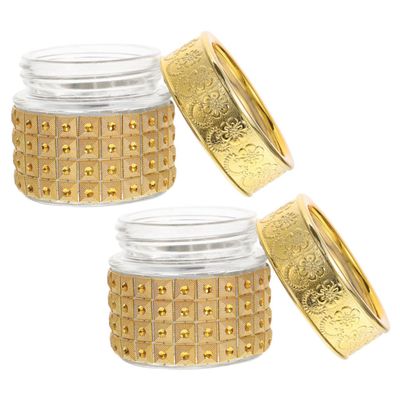 FOYTOKI 2pcs Glass Travel Bottles Small Portable Containers for Toiletries Refillable Lotion Creams Tight Seal
