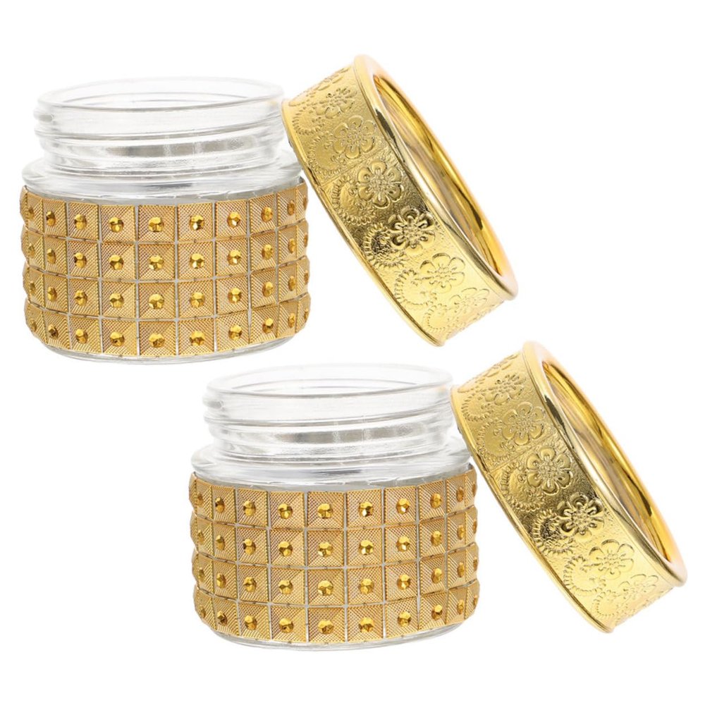 FOYTOKI 2pcs Glass Travel Bottles Small Portable Containers for Toiletries Refillable Lotion Creams Tight Seal