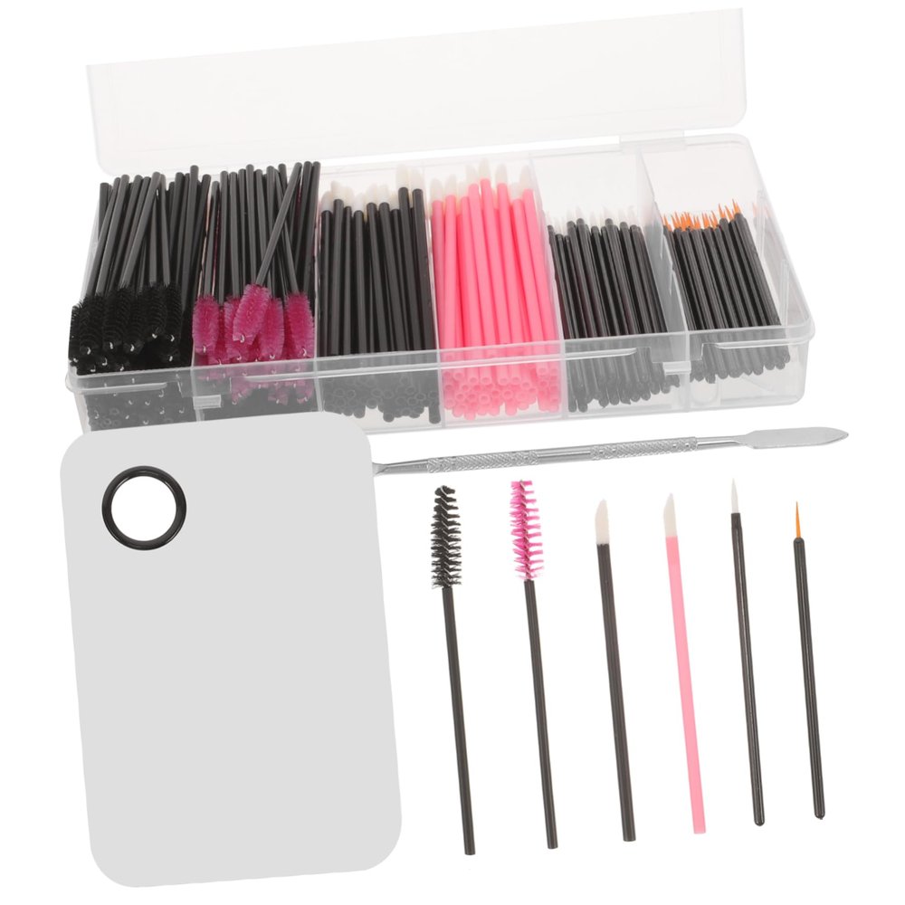 PACKOVE 1set Portable Makeup Applicators for Women Eyelash Eyeliner Lip Brush Makeup Tools Skin-friendly Reusable Eyebrow Lash Cleaning Kit for Professional Home Use