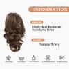Ponytail Extension, Claw Clip Ponytail Extension,Wave Short Ponytail Looking Synthetic Hairpiece Claw Clip on Pony Tail for Women Fake Hair(Jet Black) view 3