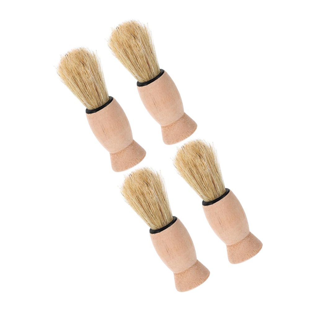 DEARMAMY 4pcs Barber Hair Brush Neck Duster for Men's Shaving Kit Beard Brush Facial Hair Tool for Wet Shave